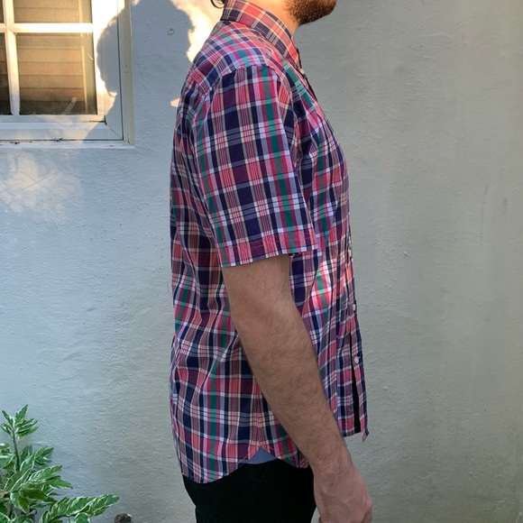 Crew Clothing Company Blue and Pink Plaid Casual Button-up Shirt - Picture 4 of 7